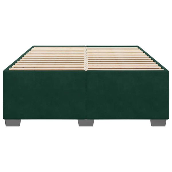 vidaXL Cadre de lit sans matelas vert fonc&eacute; 140x200 cm velours