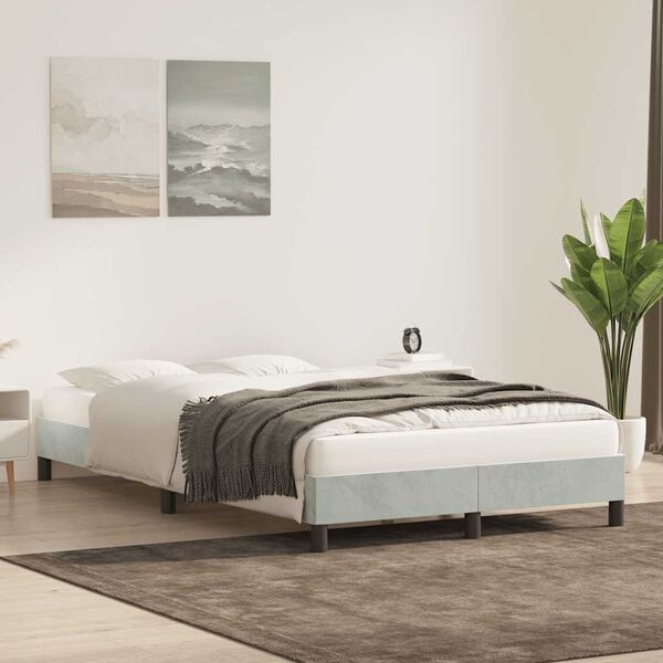 vidaXL Cadre de lit sans matelas gris clair 120x220 cm velours