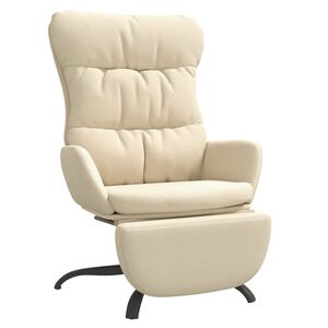 vidaXL Chaise de relaxation avec repose-pied Cr&egrave;me Tissu