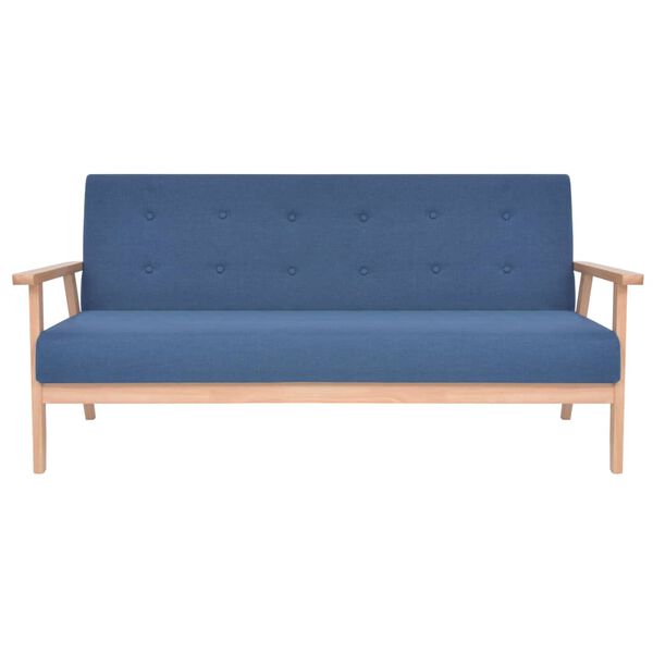 vidaXL Ensemble de canapé 3 pcs Tissu bleu