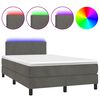 vidaXL Sommier &agrave; lattes de lit avec matelas LED gris fonc&eacute; 120x190 cm