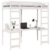 vidaXL Cadre de lit mezzanine Blanc 90 x 190 cm Pin massif