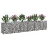 vidaXL Lit sur&eacute;lev&eacute; gabion 2 pcs Argent&eacute; 300 x 50 x 60 cm