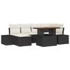 vidaXL Ensemble de canap&eacute; de jardin 7 pcs Noir Poly rotin