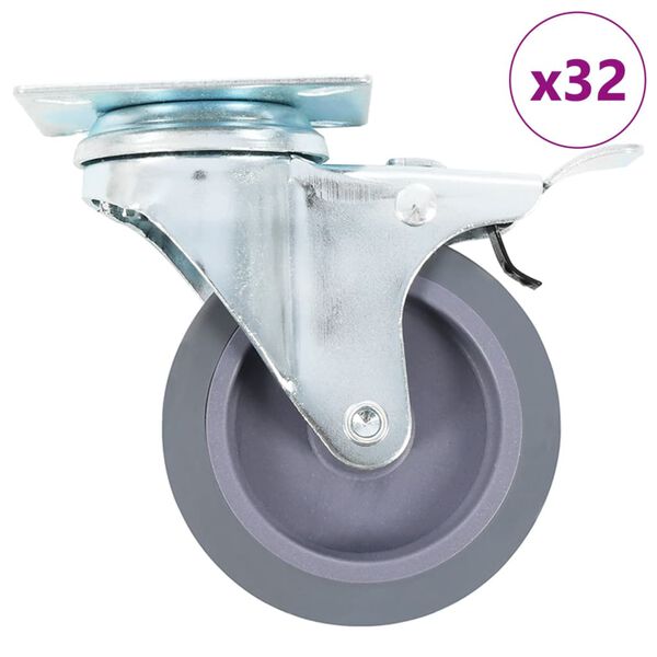 vidaXL 32 pcs Roulettes pivotantes 75 mm
