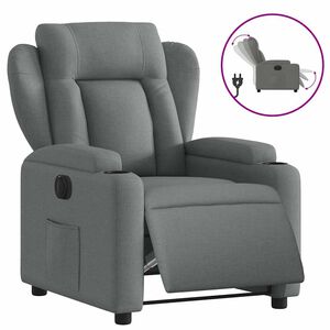 vidaXL Fauteuil inclinable &eacute;lectrique Gris fonc&eacute; Tissu