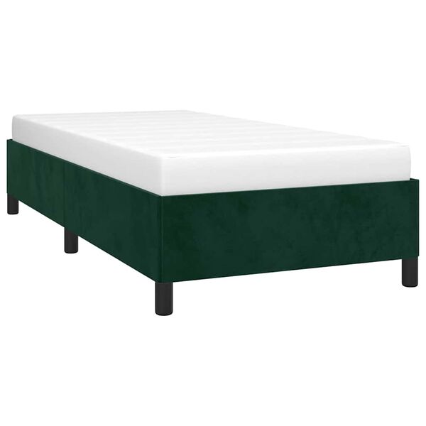 vidaXL Cadre de lit sans matelas vert fonc&eacute; 90x200 cm velours