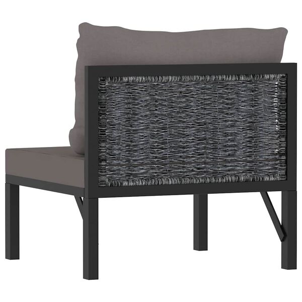 vidaXL Canap&eacute; central sectionnel et coussin R&eacute;sine tress&eacute;e Anthracite