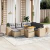 vidaXL Salon de jardin avec coussins 8 pcs beige r&eacute;sine tress&eacute;e