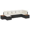 vidaXL Ensemble de canap&eacute; de jardin 7 pcs Noir Poly rotin