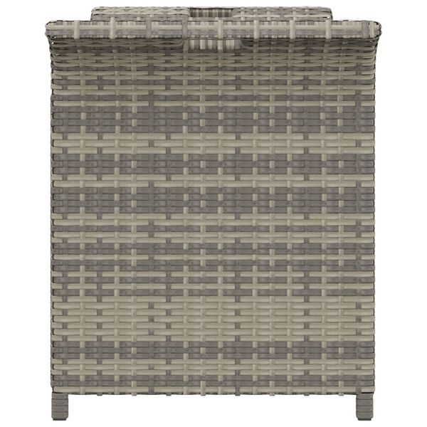 vidaXL Banc de jardin avec coussin gris 116x46x57 cm r&eacute;sine tress&eacute;e
