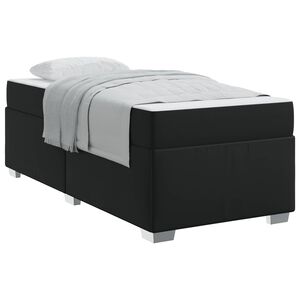 vidaXL Cadre de lit avec matelas Noir 80 x 200 cm tissu