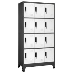 vidaXL Armoire &agrave; casiers Anthracite et blanc 90x45x180 cm Acier