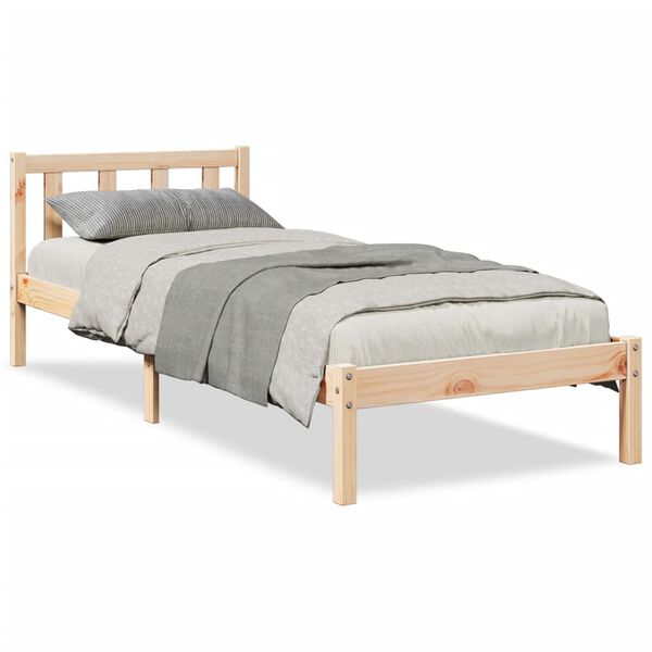 vidaXL Cadre de lit extra long sans matelas 90x220 cm bois massif pin