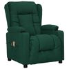vidaXL Fauteuil de massage Vert fonc&eacute; Tissu