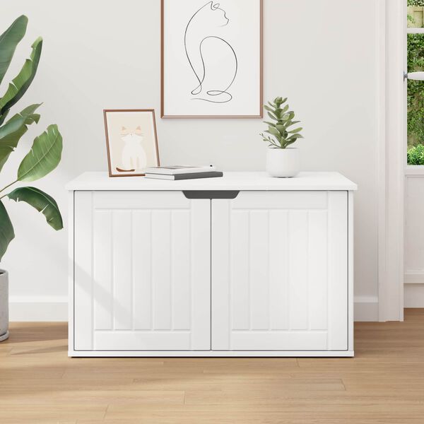 vidaXL Maison pour chat Blanc 85 x 55 x 50,5 cm Bois d'ing&eacute;nierie