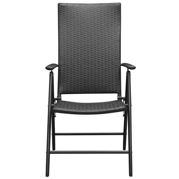 vidaXL Chaises empilables de jardin lot de 2 Résine tressée Noir