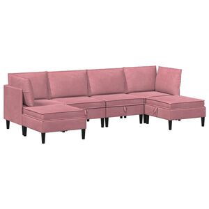 vidaXL Ensemble de meubles pour le salon 6 pc Rose Velours
