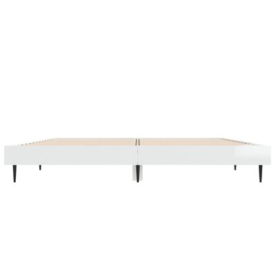 vidaXL Cadre de lit blanc brillant 120x190 cm bois d'ingénierie