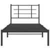 vidaXL Cadre de lit m&eacute;tal sans matelas avec t&ecirc;te de lit noir 90x200 cm