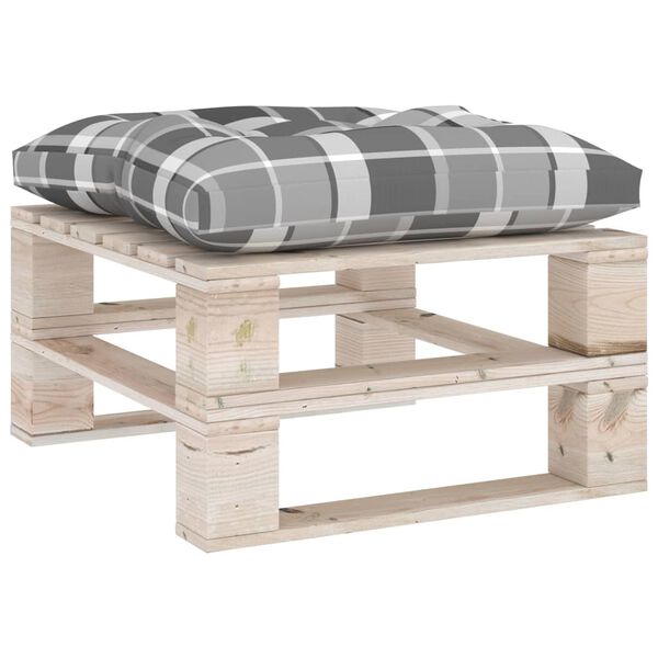 vidaXL Repose-pied palette de jardin avec coussin bois de pin