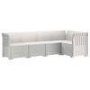 vidaXL Canap&eacute; de Jardin 5 Places Aspect Rotin PP Blanc