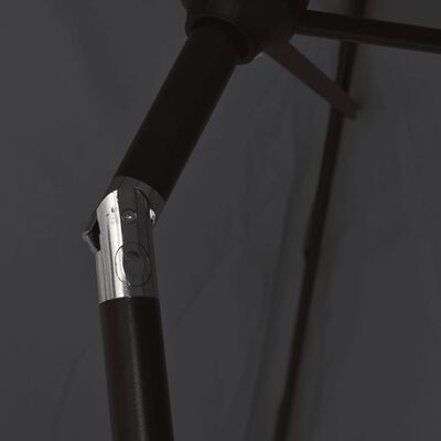 vidaXL Parasol avec mât en métal 300 x 200 cm Noir