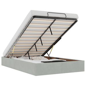 vidaXL Cadre de lit ottoman sans matelas gris clair 120x190 cm velours