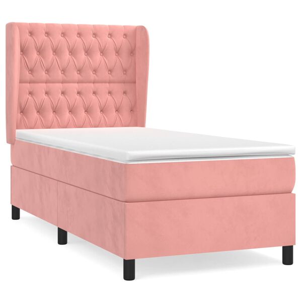 vidaXL Sommier &agrave; lattes de lit et matelas Rose 80x200 cm Velours