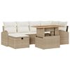 vidaXL Ensemble de canap&eacute; de jardin 7 pc Beige polyrotin