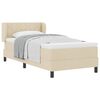 vidaXL Lit &agrave; ressorts avec t&ecirc;te de lit Cr&egrave;me 90 x 200 cm tissu