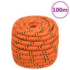 vidaXL Corde de bateau Orange 20 mm 100 m Polypropyl&egrave;ne