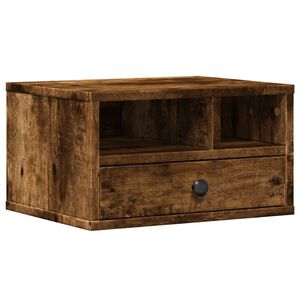 vidaXL Support d'imprimante ch&ecirc;ne fum&eacute; 40x32x22,5 cm bois d'ing&eacute;nierie