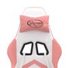 vidaXL Chaise de jeu pivotante Blanc et rose Similicuir