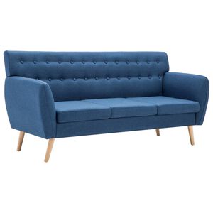 vidaXL Canap&eacute; &agrave; 3 places rev&ecirc;tement en tissu 172x70x82 cm bleu