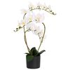 vidaXL Plante orchid&eacute;e artificielle avec pot Blanc 45 x 15 x 65 cm