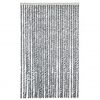 vidaXL Rideau anti-mouches gris et noir et blanc 118x220 cm chenille