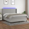 vidaXL Sommier &agrave; lattes de lit matelas LED Gris clair 160x200 cm Tissu