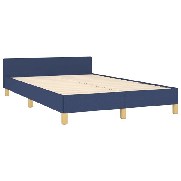 vidaXL Cadre de lit sans matelas bleu 120x190 cm tissu