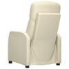 vidaXL Fauteuil &eacute;lectrique de massage Cr&egrave;me blanc Similicuir