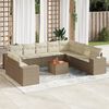 vidaXL Salon de jardin 11 pcs avec coussins beige r&eacute;sine tress&eacute;e
