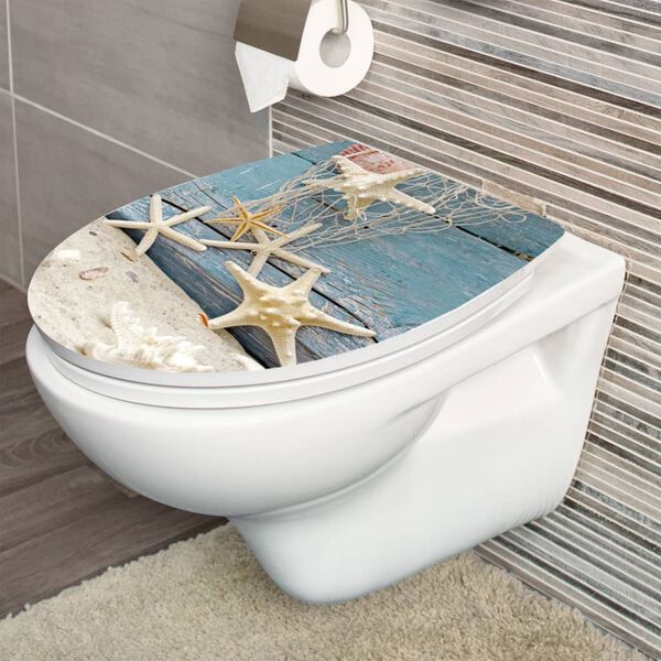CORNAT Si&egrave;ge de toilette avec fermeture en douceur STARFISH
