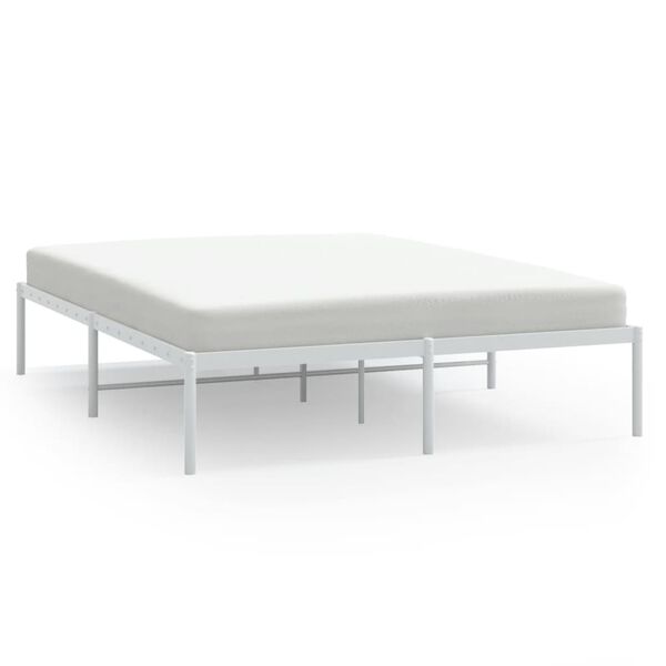 vidaXL Cadre de lit métal sans matelas blanc 140x200 cm