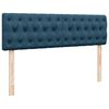 vidaXL Cadre de lit ottoman avec matelas bleu fonc&eacute; 140x200 cm velours