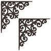 vidaXL Supports d'&eacute;tag&egrave;re murale 2 pc Marron ancien 9,5 x 9,5 x 3 cm