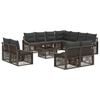 vidaXL Ensemble de canap&eacute; de jardin 12 pc Gris polyrotin