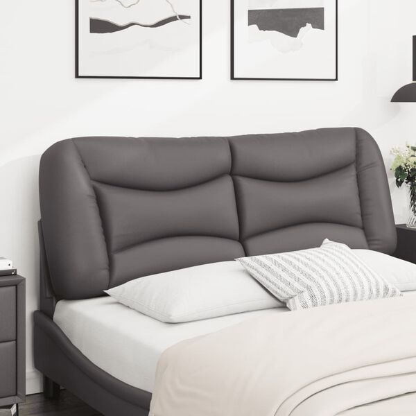vidaXL Coussin de t&ecirc;te de lit Hvar gris 120 cm similicuir