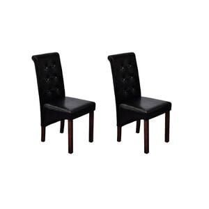 vidaXL Chaises &agrave; manger lot de 2 noir similicuir