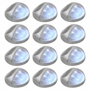vidaXL Lampe solaire murale &agrave; LED d'ext&eacute;rieur 12 pcs Rond Argent&eacute;