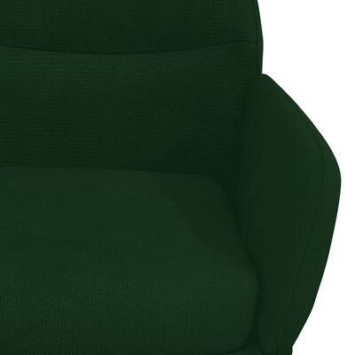 vidaXL Chaise de relaxation avec tabouret Vert foncé Velours